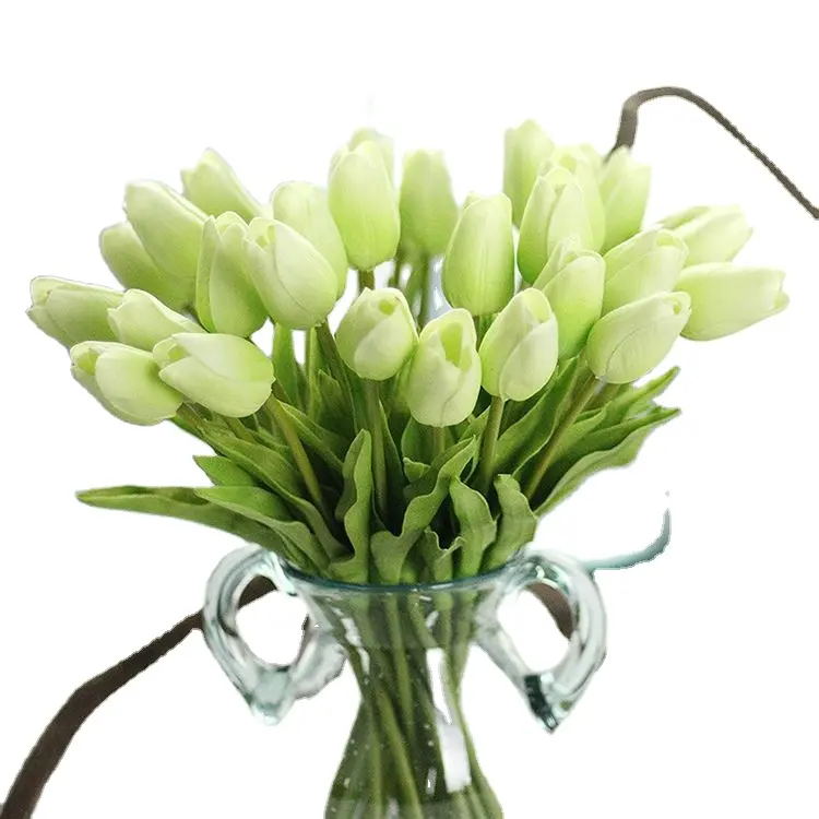 INUNION-bombillas de tulipán de imitación, flores artificiales de PU, Multicolor, rosa y blanco, arreglo Floral, venta al por mayor de fábrica