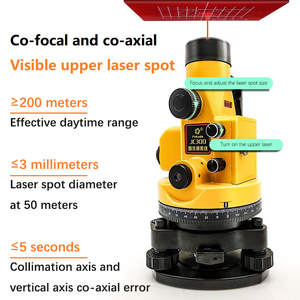 Nivel Láser Industrial Futian JC300 de Luz Roja Intensa, Alcance de 200M, Alimentado por Batería AAA, Alineación Vertical - Product Image 5