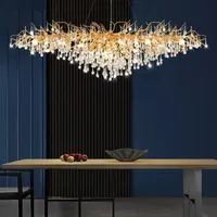 Lustres et suspensions décoratifs modernes en forme de branche d'arbre en cristal pour salon, chambre, table à manger, éclairage d'atrium