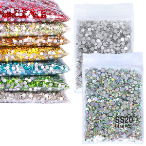 Qiao พลอยเทียมกระจกนีออนสีเขียวกุหลาบชมพูแบบหรูหราสำหรับตกแต่งเล็บเป็น SS6-SS30แบบหรูหราอุปกรณ์ตกแต่งเสื้อผ้าเครื่องประดับ - Product Image 1