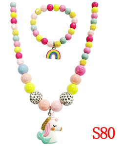 Ensemble de colliers et Bracelets à bulles pour bébé et <span class=keywords><strong>petite</strong></span> <span class=keywords><strong>fille</strong></span>, licorne, flocon de neige, sirène, cadeaux de noël et du nouvel an - Product Image 6