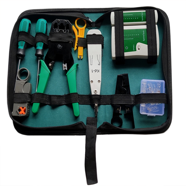 Network Tool Kit for Cat5 Cat5e Cat6, Portable Ethernet Cable Crimper Kit With a Ethernet Crimping Tool
