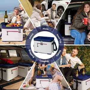 New Design 40-Can Versatile Beach Multipurpose Insulated Cooler <b>Storage</b> Bag <b>Collapsible</b> Leak Proof Waterproof Fabric Single Cup - Product Image 6