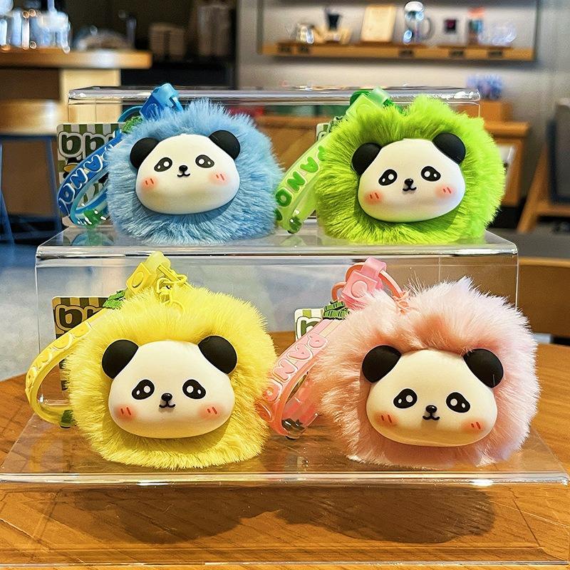2026 Popular 3d Diy Plush Panda Cartoon Keychain Cute Cartoon Pendant Children Women Small Gift for Kid