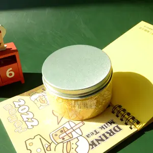 Récipients en plastique de stockage des aliments 12 oz bocal à épices de miel clair 700 ml bouteille à biscuits ronde à large bouche avec couvercles à vis