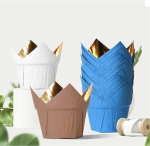 Involucro di caramelle <span class=keywords><strong>in</strong></span> foglio di <span class=keywords><strong>alluminio</strong></span> fodere per Cupcake <span class=keywords><strong>in</strong></span> tulipano oro/argento supporti per tazze di carta da forno custodie per Muffin oleate per matrimonio - Product Image 4