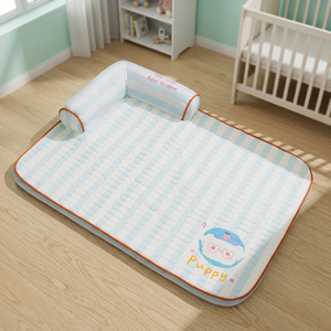 Cama Portátil para Perros y Gatos, Diseño Cuadrado con Puntos, de Poliéster Refrescante para Verano, con Soporte para el Cuello - Product Image 2