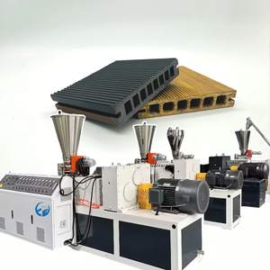 Ligne <span class=keywords><strong>de</strong></span> production clé en main complète pour terrasses en composite WPC <span class=keywords><strong>PVC</strong></span> avec extrudeuse <span class=keywords><strong>de</strong></span> profilés à double vis conique automatique <span class=keywords><strong>de</strong></span> 37 kW - Product Image 1