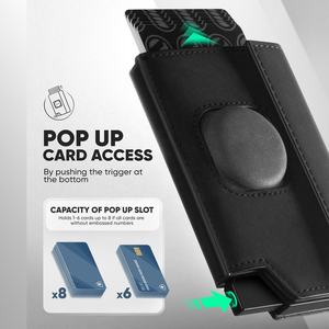 TILONSTAR TVC520 Multifuncional Hombres Monedero Pop Up Wallet Tres Pliegues Cuero RFID Tarjetero para Air tag Holder - Product Image 2