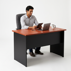 Modern Rectangular Wooden Office <b>Desk</b> Freestanding Contemporary Design Ergonomic Home Office Furniture - Product Image 1