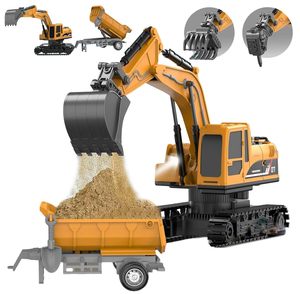 Excavatrice <span class=keywords><strong>jouet</strong></span> RC <span class=keywords><strong>JCB</strong></span> avec chariot 1:22 6Ch Véhicule de chantier télécommandé avec lumière et rotation à 360° °   Pelle rotative, camion pelle - Product Image 5