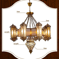 Lampe islamique personnalisée, cadre en fer, lustre LED pour palais, mosquée, salle à manger
