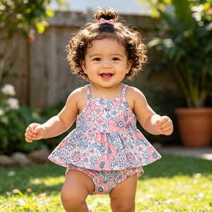 Ga-14 Baby Summer Frenulum - Vestido sin mangas para niña pequeña, con estampado de leopardo, de algodón y bambú, ecológico, de secado rápido y transpirable - Product Image 5
