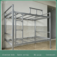 Lit superposé haut-bas pour dortoir, idéal pour la location et les chantiers, structure en alliage d'aluminium