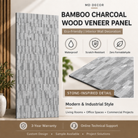 Nouveauté : Panneau mural en charbon de bambou, panneau mural en placage de bois durable, imperméable et économique