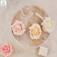 Großhandel Günstige Hellblaue Seiden-Kunstrosenköpfe für DIY Hochzeits- und Abschlussgeschenke, Blumenbox-Rosen
