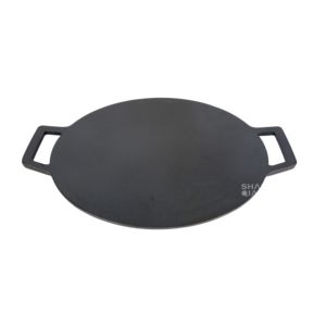 Padella Rotonda <span class=keywords><strong>in</strong></span> Ghisa con Manici, Robusta e Pretrattata, per <span class=keywords><strong>Pizza</strong></span>, Crêpes, Barbecue, Campeggio all'Aperto - Product Image 2