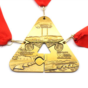 Medalla de Artes Marciales de Rompecabezas Combinado, Estilo Kung <span class=keywords><strong>Fu</strong></span> Samurai Wushu, Personalizada, Chapada en Oro, Plata y Bronce - Product Image 5