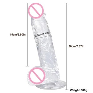Dildo réaliste en gelée transparente avec ventouse pour <span class=keywords><strong>femmes</strong></span>, masturbateur, stimulateur du point G, clitoris, vagin, stimulateur <span class=keywords><strong>anal</strong></span>, jouets sexuels pour adultes - Product Image 2