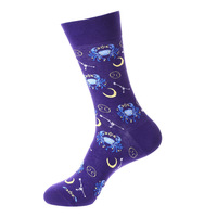 Chaussettes Jacquard pour Hommes Adultes, 12 Constellations du Zodiaque, Chaussettes en Coton à Motifs Astrologiques, Chaussettes Horoscope Haute Densité 200N
