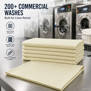 Elfenbeinfarbene Quadratische Serviette aus Polyester-Spinnfasern 20x20 Zoll 240GSM Kommerziell Waschbar Wiederverwendbar Anpassbare Tischdecke für Hotel und Restaurant - Product Image 2