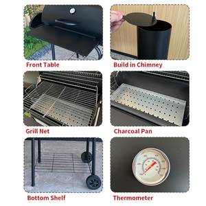 Parrilla de Carbón Metálica Resistente a la Intemperie, Ahumador de Gran Capacidad, Estufa Exterior <span class=keywords><strong>para</strong></span> Jardín, Barbacoa, Eventos y Fiestas - Product Image 5