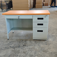 Bureau d'ordinateur en métal pour bureau, style moderne, acier écologique, durable, avec 3 tiroirs