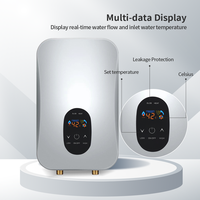Chauffe-eau électrique sans réservoir intelligent 220-240V 4500W avec écran numérique, chauffe-eau instantané pour la maison, la salle de bain et la douche