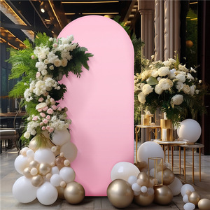 Hochzeit gewölbte Abdeckung gewölbter Hintergrund Abdeckung Party Baby-Shower gewölbter Stand dekoriert mit Milchseiden gewölbter Abdeckung - Product Image 4