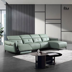 Juego de sofá Seccional de alta calidad para el hogar, sofá reclinable de cuero con carga inalámbrica eléctrica de lujo - Product Image 1