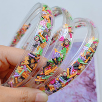 Bandeau transparent à paillettes liquides pour Halloween pour filles, accessoires de cheveux en PVC cristal mignon, paillettes en plastique