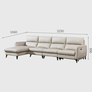 Ensemble de fauteuils inclinables électriques de luxe en cuir véritable avec USB et structure en bois, style moderne BSMS7022 - Product Image 6