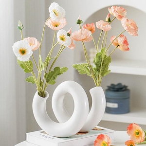 <span class=keywords><strong>Vaso</strong></span> in Ceramica Nordico Bianco e <span class=keywords><strong>Nero</strong></span>, <span class=keywords><strong>Vaso</strong></span> per Fiori con Smalto Opaco, Portafiori per Idrocoltura e Fiori Secchi, Arredamento Minimalista - Product Image 3