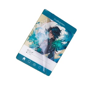 Cartoon Style Full-Transparent Acrylic Digital Printing Waterproof Card Template Self-Print Polaroid INS Meal Plastic Key Chains