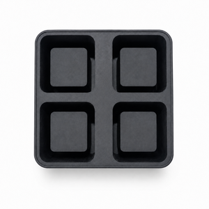 Bac à glaçons en silicone à 4 cavités, qualité alimentaire, souple, durable, cavités carrées, OEM ODM disponible - Product Image 3