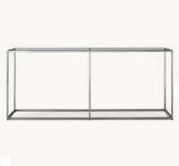 Table console en acier inoxydable de style minimaliste italien, cadre métallique, mobilier de luxe pour villa, hôtel, entrée, couloir
