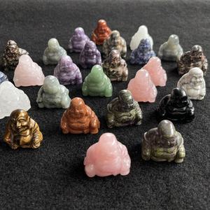 Vente en gros, naturel Feng Shui, artisanat folklorique, sculpture en cristal mixte, bouddha pour la décoration - Product Image 2