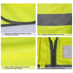 <span class=keywords><strong>Lanxiang</strong></span> Gilet de sécurité réfléchissant aux normes européennes et américaines Modèle multi-poches pour la construction de jardins Vêtements réfléchissants de nuit - Product Image 4