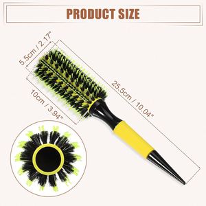 Black Ceramic Nylon Waterproof Thermal <b>Round</b> Hair <b>Brush</b> with Detangling Function Plastic Tube Dry/Use All Hair Types - Product Image 2