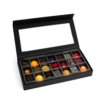 Boîte d'emballage cadeau de luxe vide magnétique truffes chocolat logo personnalisé avec séparateur Windows