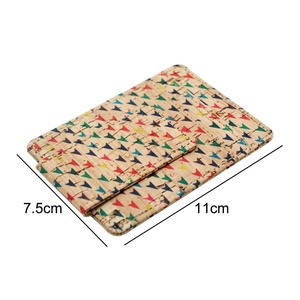 Porte-cartes fin RFID personnalisé Boshiho avec logo, en liège végétalien, portefeuille écologique pour femmes - Product Image 2