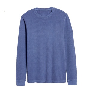 Thermal Crewneck Shirt Men Waffle <strong>Texture</strong> Shirt Bamboo Long Sleeve Tee Waffle Knit Custom Top Mens <strong>Tshirts</strong> Men's Thermal Shirt - Product Image 4