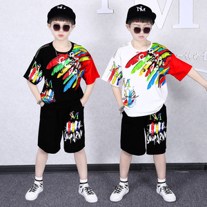Ensembles de vêtements pour garçons Hip Hop été 2022, vêtements de rue pour enfants, ensemble short et t-shirt à manches courtes pour garçons - Product Image 4