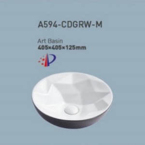 A593 CDGRW M Art Basin 515x395x120mm Lavabo de encimera de cerámica mate sin agujeros - Product Image 2
