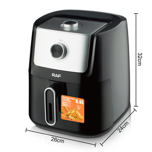 Friteuses à air multifonctions 6,0 L noires, réduisent l'huile, cuisson saine, panier antiadhésif, repas rapides et faciles - Product Image 6