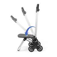 Chariots de courses pliables portables à 6 roues pour supermarchés et magasins, chariots utilitaires, chariots monte-escaliers