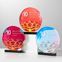 Trophée en cristal gravé au laser 3D personnalisé avec base en métal, trophée en verre personnalisé, récompense pour les employés d'entreprise