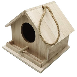 Houten Vogel Miniatuur Huis Opknoping Houten Vogelhuisje Voor Buiten Decoratief Vogelnest - Product Image 1