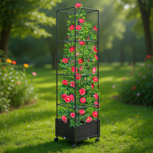 Jardinera con Enrejado de 67 Pulgadas, Marco de Plástico, Elegante Valla para Exteriores para Espacios de Jardín - Product Image 2