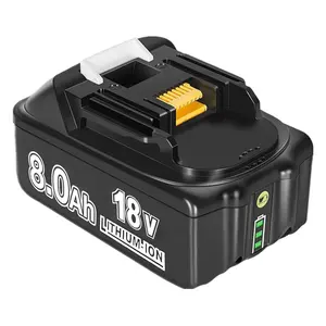 牧田18V 5.5Ah 6.0Ah 8.0Ah锂离子电池可充电大容量无绳电动工具电池